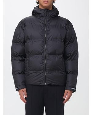DISCLAIMER Waterproof Nylon Puffer Jacket With Hood And Back Logo - Blue