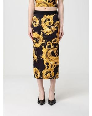 Versace Jeans Couture Printed Crêpe Midi Skirt - Metallic