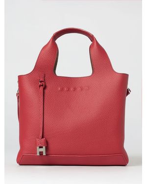 Hogan Grained Leather Handbag - Red