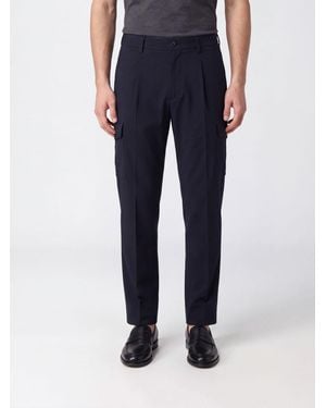 Herno Slim Fit Cargohose Aus Technischem Gewebe Mit Bundfalten Und Mittelhohem Bund - Blau