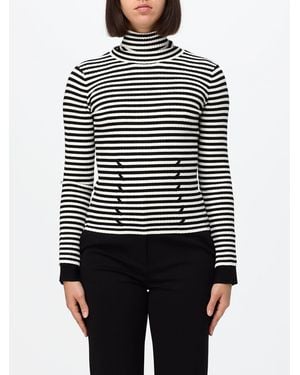 Twinset Striped Slim Fit Turtleneck - White