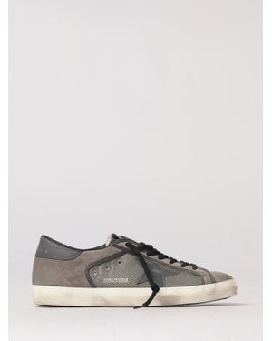 Golden Goose Super-Star Used Leather And Mesh Trainers - Grey