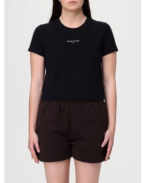 Maison Kitsuné Maison KitsunÉ Logo Cotton Crop T-Shirts - Black