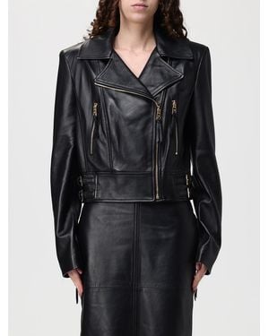 Elisabetta Franchi Leather Biker Jacket - Black