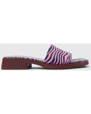 Camper Dana Animal Print Leather Sandals - Pink