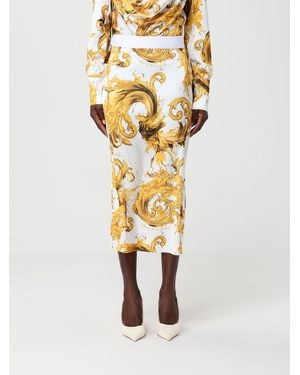 Versace Jeans Couture Printed Crêpe Midi Skirt - Metallic