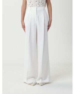 Pinko Wide Leg Linen Pants - White