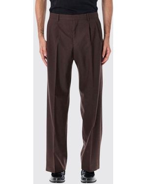 sunflower Straight-Leg Wool-Blend Tailored Pants With Pleats - Black