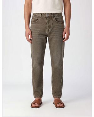 AMISH Mid-Rise Straight-Leg Stretch-Denim Jeans With A Five-Pocket Design - Brown