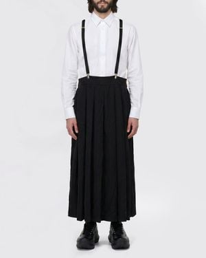 Comme des Garçons Comme Des GarÇ Ons Pleated Polyester Skirt With Suspenders - Black
