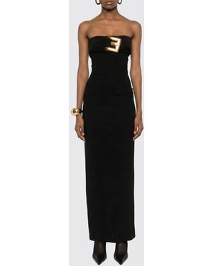 black strapless long dress with slit Soleil main image 1