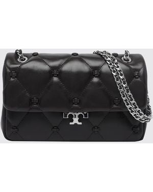 Tory Burch Bunny Knot Quilted Pebbled Calfskin Mini Bag - Black