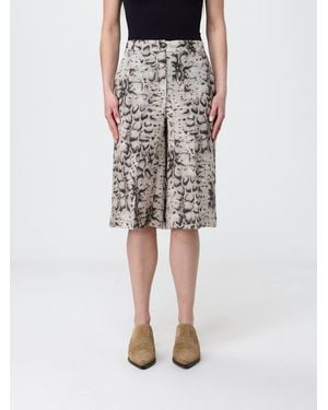Pinko Snake Print Linen Shorts - Black