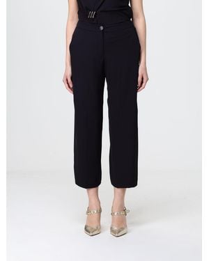 Hanita Crepe Cropped Trousers - Blue