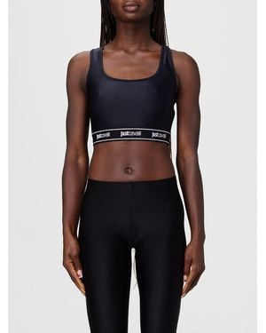 Just Cavalli Stretch Technical Fabric Crop Top - Black