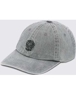 sunflower Embroidered Cotton Denim Hat - Gray