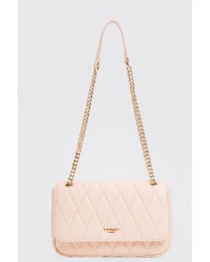 Twinset Quilted Synthetic Leather Bag - Natural