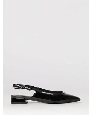 KARL LAGERFELD Patent Leather Slingback Ballerinas - White