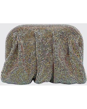 Benedetta Bruzziches Venus Draped Crystal Mesh Mini Bag With Strap - Grey