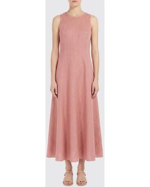 Eleventy Linen Blend Midi Dress - Pink
