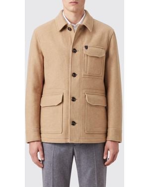 Brioni Single-Breasted Caban Coat - Natural