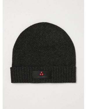 Peuterey Wool And Cashmere Blend Beanie With Cuff And Logo Patch - Black