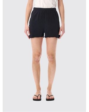 American Vintage High-Waisted Stretch Cotton Jogging Shorts - Blue