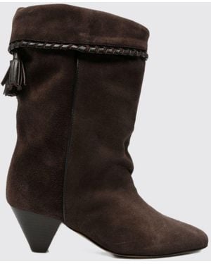 Isabel Marant Dalby Stiefel Aus Veloursleder Mit Kegelabsatz - Schwarz