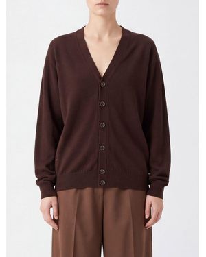 Lemaire Locker Geschnittener Cardigan Von Aus Wollmischung Mit V-Ausschnitt Und Knöpfen - Braun