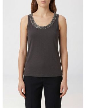 Fabiana Filippi Cotton Top With Beads - Black
