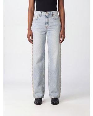 CYCLE Jean Droit Mila En Denim Avec Clous Et Broderies Taille Mi-Haute - Bleu