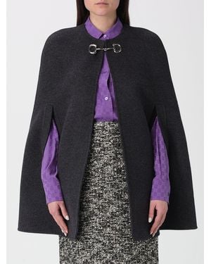 Gucci Woll- Und Seidencape Mit Knebelverschluss - Schwarz