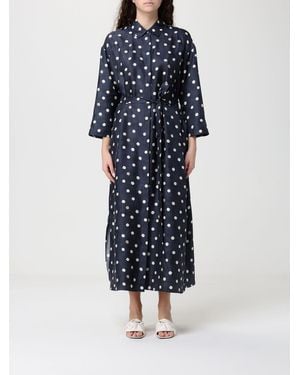 Max Mara Polka Dot Twill Chemisier Dress - Blue