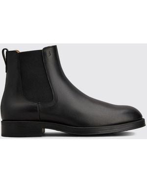 Tod's Botines Chelsea De En Piel De Ternera Lisa Con Logotipo T Timeless - Negro