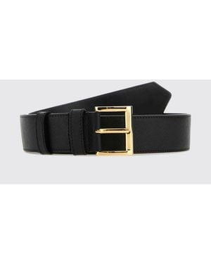 Prada Cinturón De Piel Saffiano - Negro
