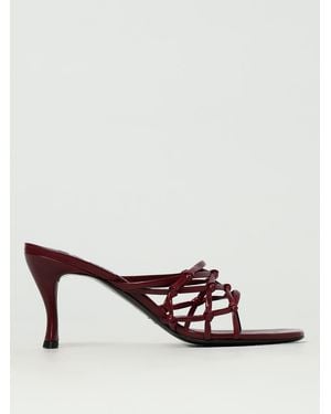 BY FAR Knotted Leather Mules - Red