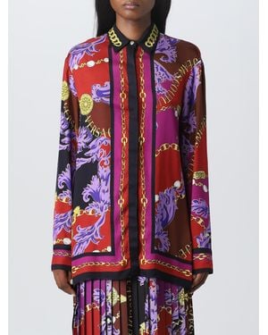 Versace Jeans Couture Shirt In Printed Viscose - Red