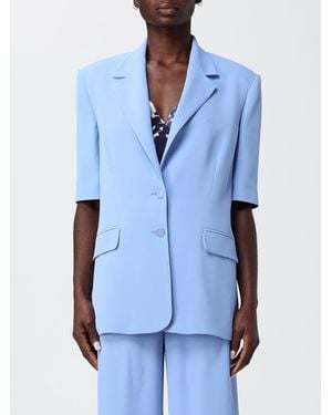 Hanita Crepe Single-Breasted Blazer - Blue