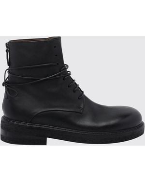 Marsèll Parrucca Suede Calfskin Combat Boots With Rear Zip - Black