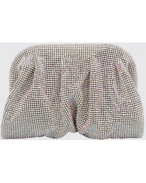 Benedetta Bruzziches Venus Draped Crystal Mesh Mini Bag With Strap - Grey