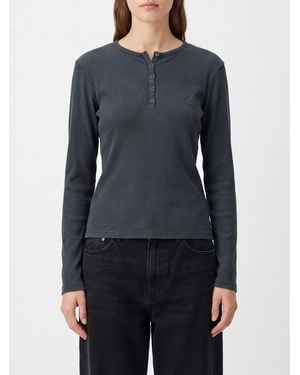 CAMPERLAB Long-Sleeved Cotton Jersey Top With Embroidered Logo - Blue