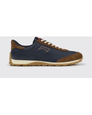 Camper Two-Tone Drift Walk Leather And Suede Trainers With Vibram Sole - Blue