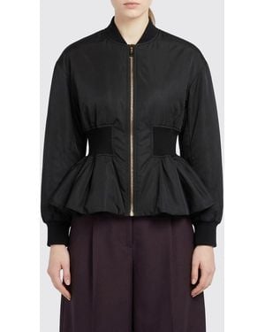 Alaïa Peplum Nylon Bomber - Black