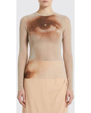 Jean Paul Gaultier Graphic Print Long-Sleeved Top - Natural