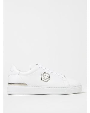 Philipp Plein Leather Lo-Top Trainers - White