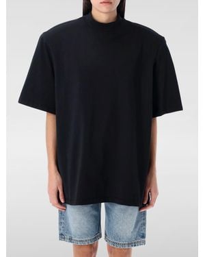 The Attico Mock Neck Short Sleeve Tshirt - Black