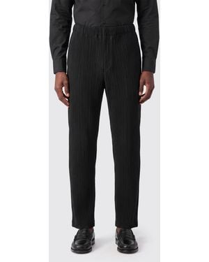 Homme Plissé Issey Miyake Homme Plissé Issey Miyake Slim Fit Pleated Trousers With Elasticated Waist - Black