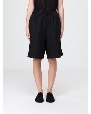 DUNST Tencel-Cotton Blend Bermuda Shorts With Elasticated Drawstring Waist - Black