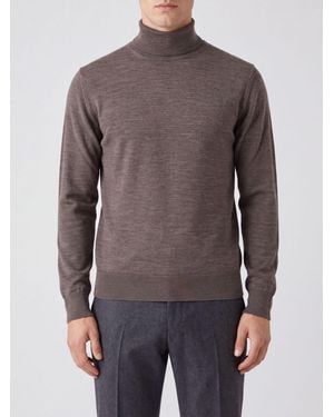 Ballantyne Langärmliger Rollkragenpullover Aus Reiner Schurwolle - Lila