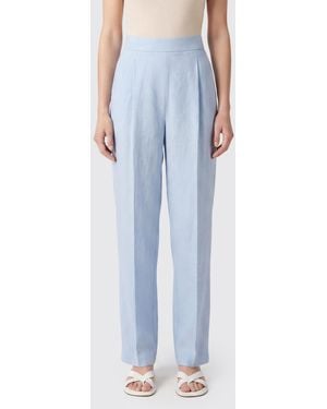 Agnona Linen Tailored Trousers - Blue